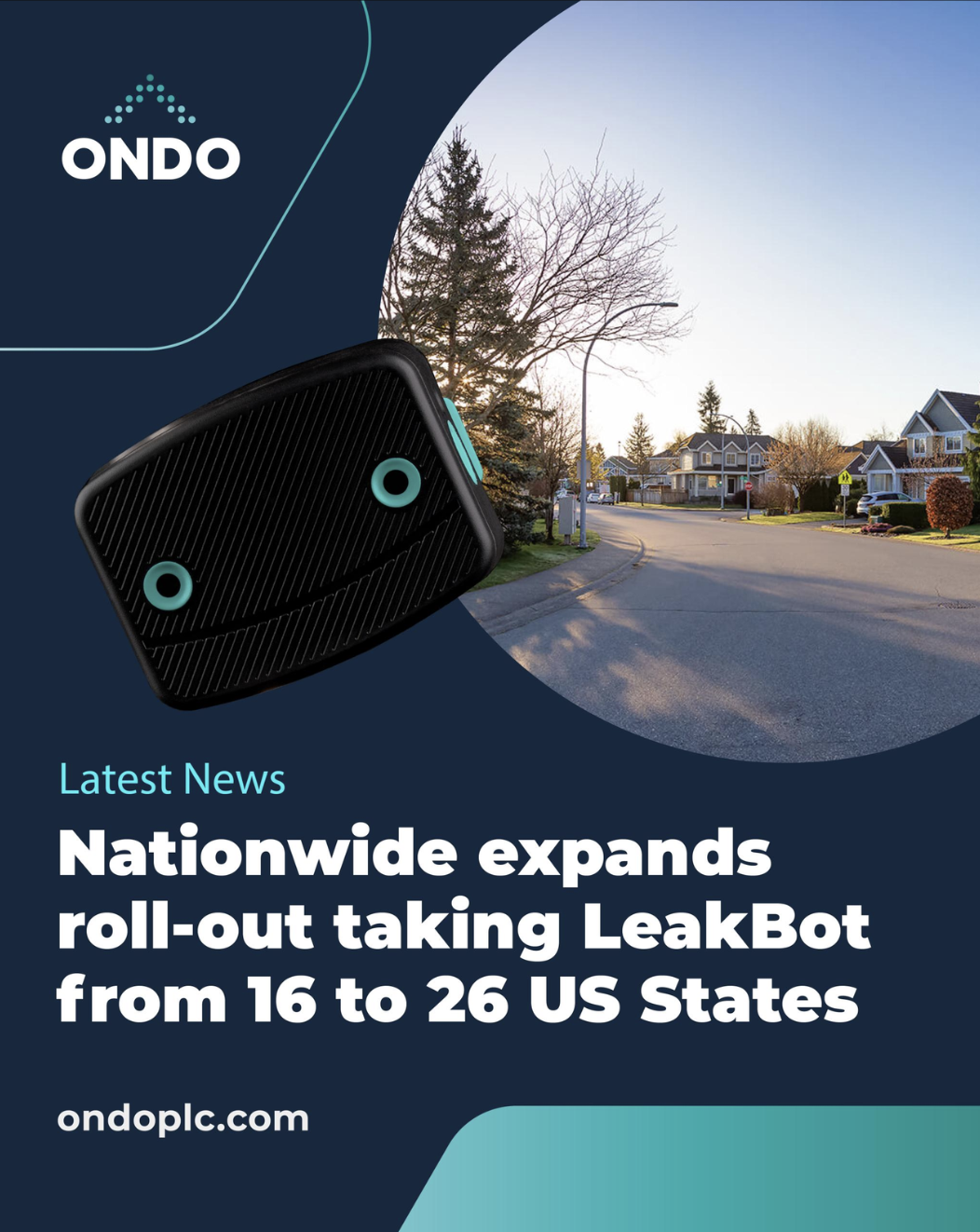 Featured image for article - Nationwide extends LeakBot roll-out to 26 US states